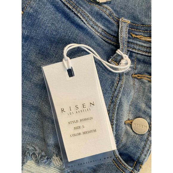 Risen | NWT Skirtall Jumper Overall Dress in Medium blue wash | Large - Picture 3 of 8